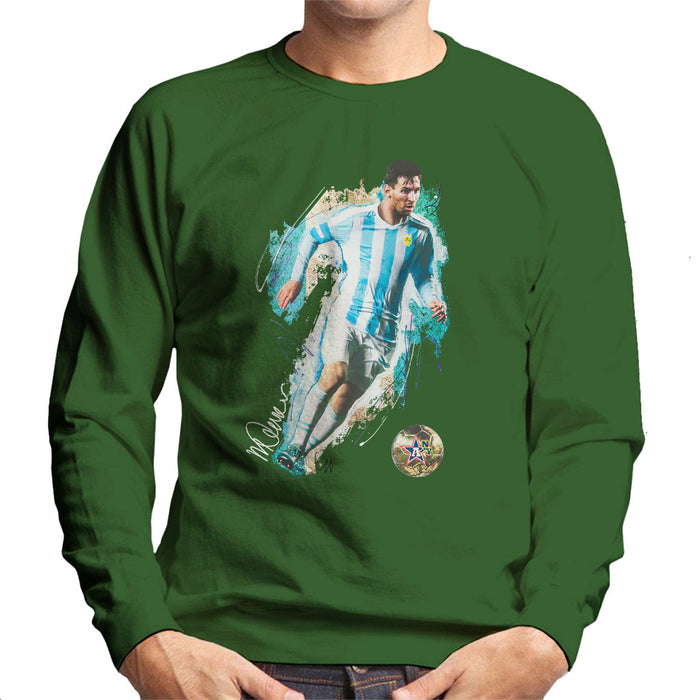 Sidney Maurer Original Portrait Of Lionel Messi Men's Sweatshirt
