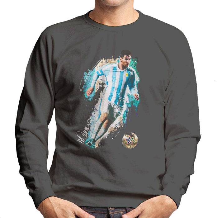 Sidney Maurer Original Portrait Of Lionel Messi Men's Sweatshirt