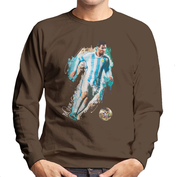 Sidney Maurer Original Portrait Of Lionel Messi Men's Sweatshirt