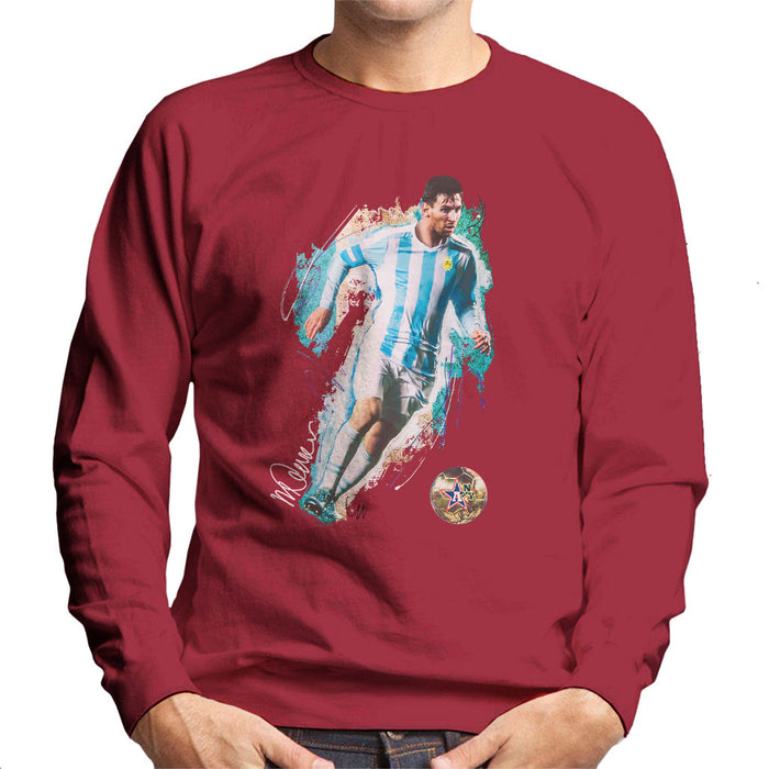 Sidney Maurer Original Portrait Of Lionel Messi Men's Sweatshirt