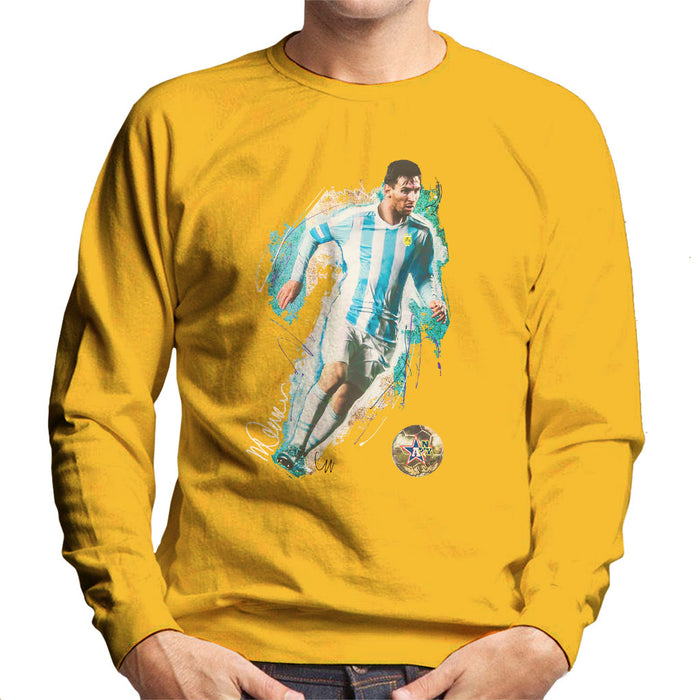 Sidney Maurer Original Portrait Of Lionel Messi Men's Sweatshirt