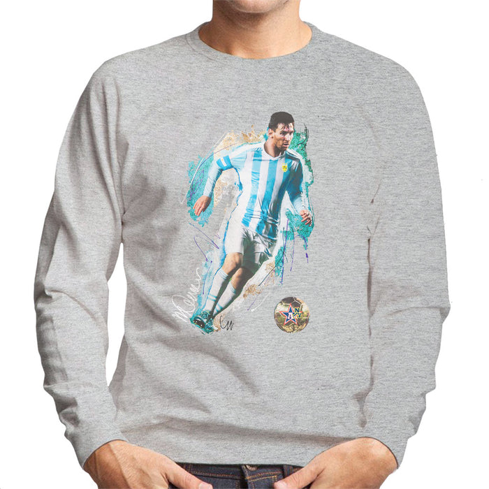 Sidney Maurer Original Portrait Of Lionel Messi Men's Sweatshirt