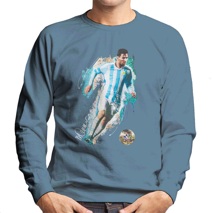 Sidney Maurer Original Portrait Of Lionel Messi Men's Sweatshirt