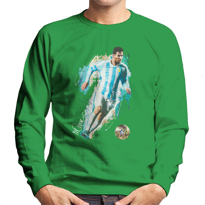 Sidney Maurer Original Portrait Of Lionel Messi Men's Sweatshirt
