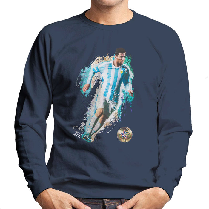 Sidney Maurer Original Portrait Of Lionel Messi Men's Sweatshirt