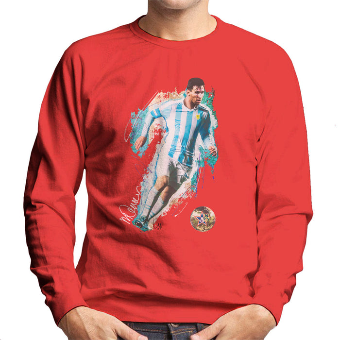 Sidney Maurer Original Portrait Of Lionel Messi Men's Sweatshirt