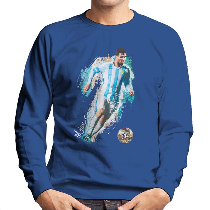 Sidney Maurer Original Portrait Of Lionel Messi Men's Sweatshirt
