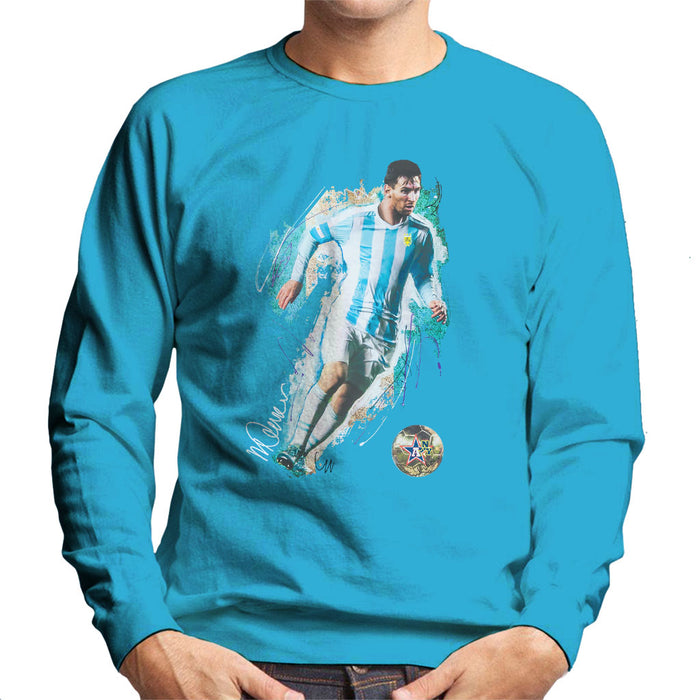 Sidney Maurer Original Portrait Of Lionel Messi Men's Sweatshirt