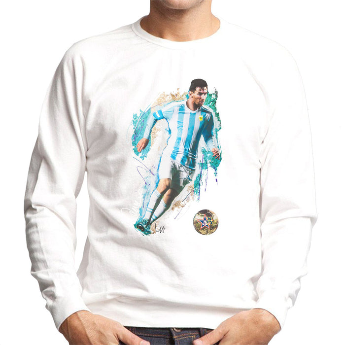 Sidney Maurer Original Portrait Of Lionel Messi Men's Sweatshirt