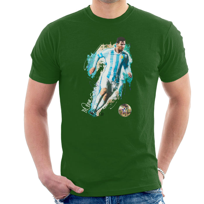 Sidney Maurer Original Portrait Of Lionel Messi Men's T-Shirt