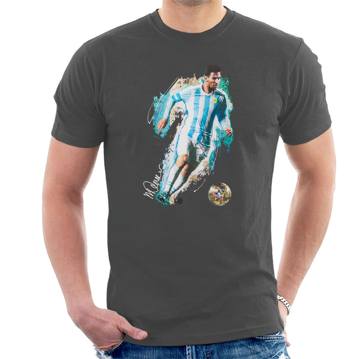 Sidney Maurer Original Portrait Of Lionel Messi Men's T-Shirt