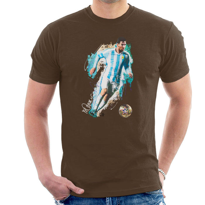 Sidney Maurer Original Portrait Of Lionel Messi Men's T-Shirt