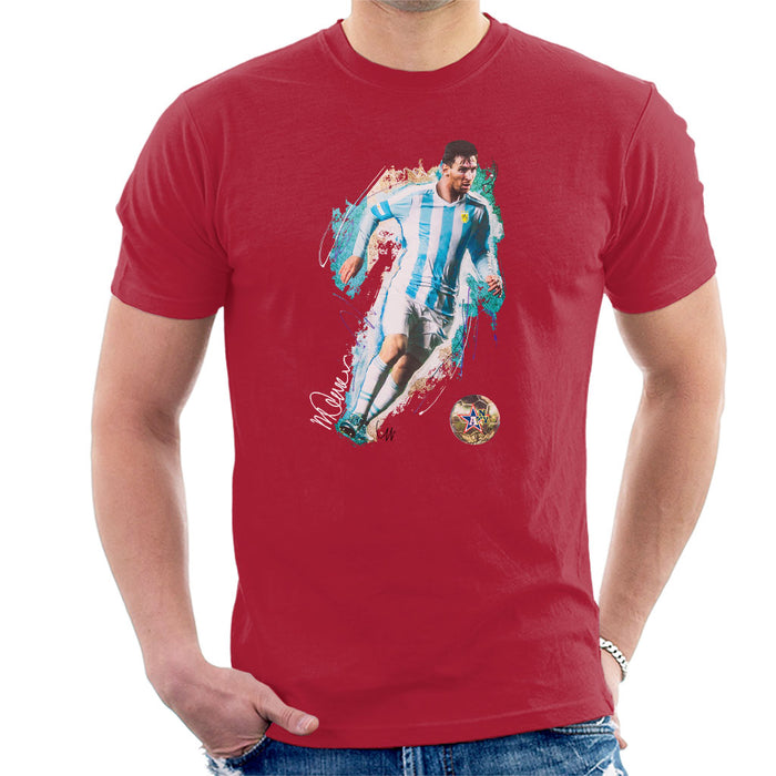 Sidney Maurer Original Portrait Of Lionel Messi Men's T-Shirt