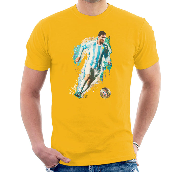 Sidney Maurer Original Portrait Of Lionel Messi Men's T-Shirt