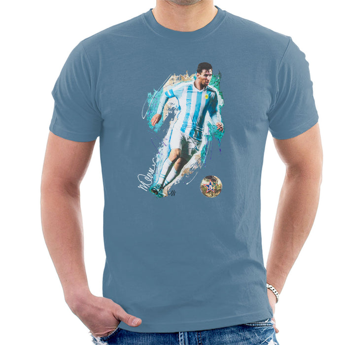 Sidney Maurer Original Portrait Of Lionel Messi Men's T-Shirt