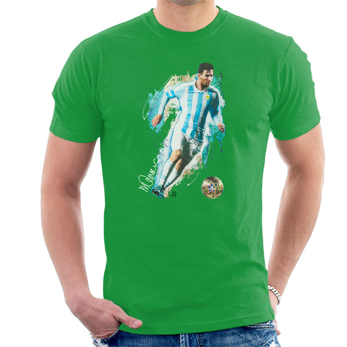Sidney Maurer Original Portrait Of Lionel Messi Men's T-Shirt