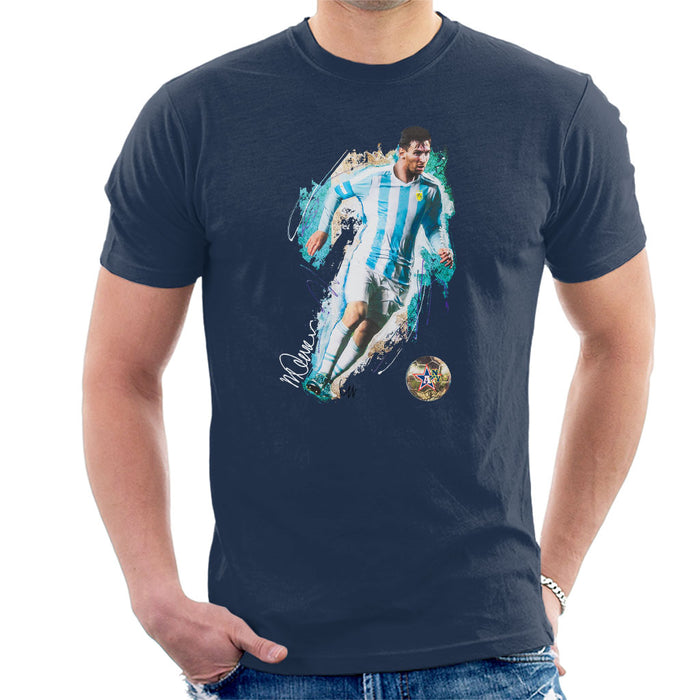 Sidney Maurer Original Portrait Of Lionel Messi Men's T-Shirt