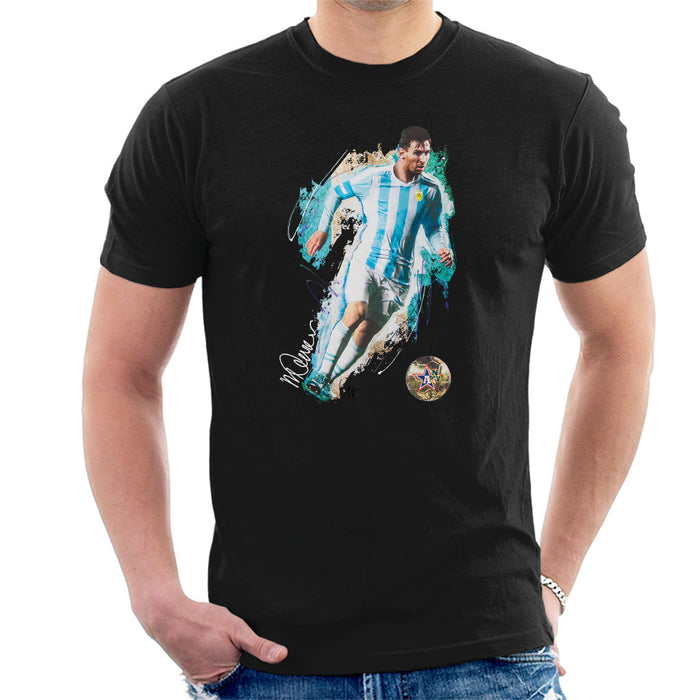 Sidney Maurer Original Portrait Of Lionel Messi Men's T-Shirt