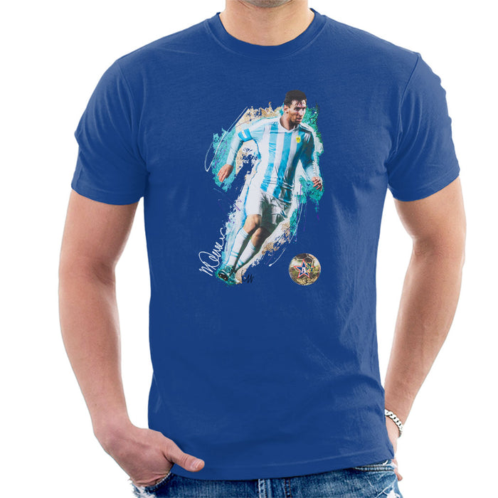 Sidney Maurer Original Portrait Of Lionel Messi Men's T-Shirt