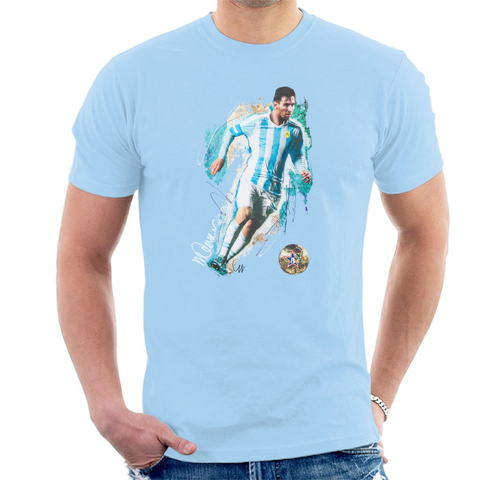 Sidney Maurer Original Portrait Of Lionel Messi Men's T-Shirt