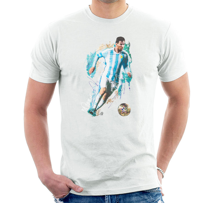 Sidney Maurer Original Portrait Of Lionel Messi Men's T-Shirt