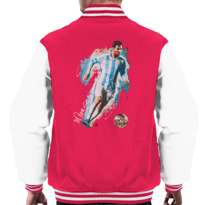 Sidney Maurer Original Portrait Of Lionel Messi Men's Varsity Jacket