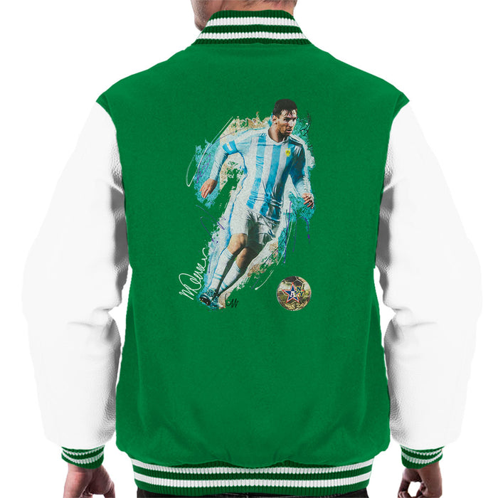 Sidney Maurer Original Portrait Of Lionel Messi Men's Varsity Jacket