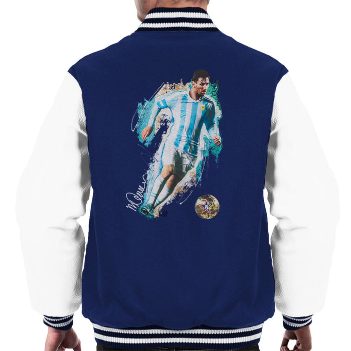 Sidney Maurer Original Portrait Of Lionel Messi Men's Varsity Jacket
