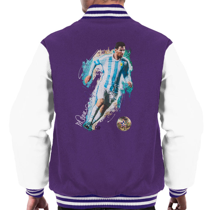 Sidney Maurer Original Portrait Of Lionel Messi Men's Varsity Jacket