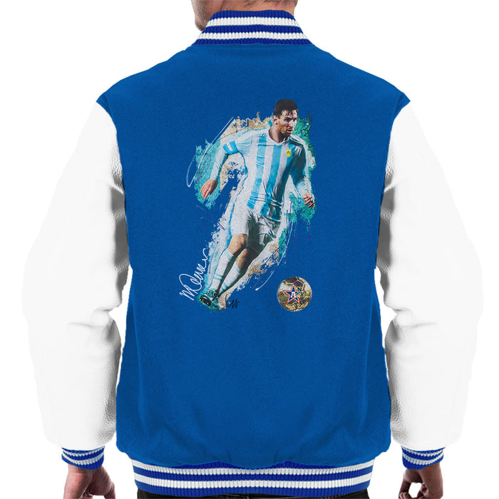 Sidney Maurer Original Portrait Of Lionel Messi Men's Varsity Jacket