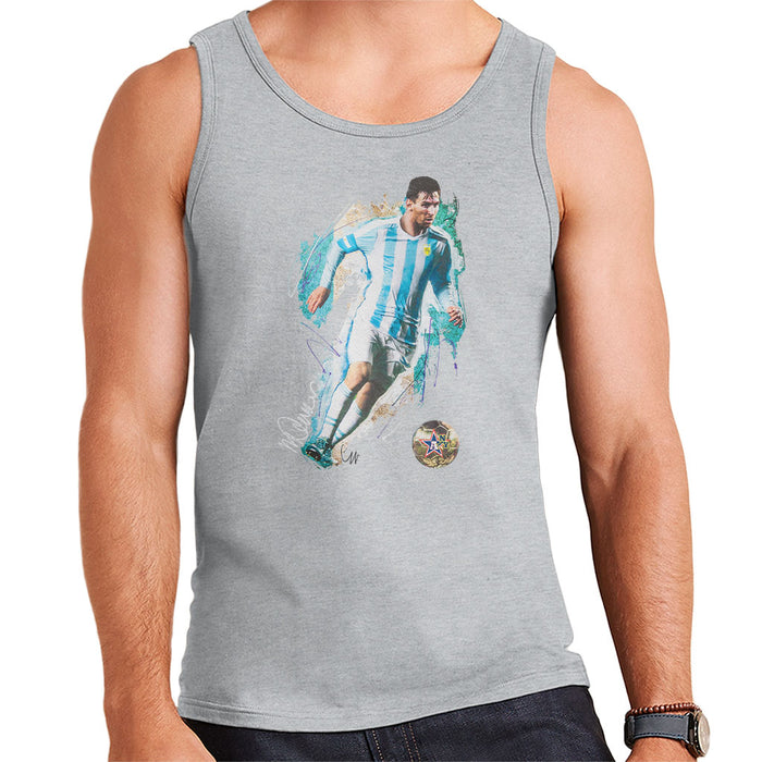 Sidney Maurer Original Portrait Of Lionel Messi Men's Vest
