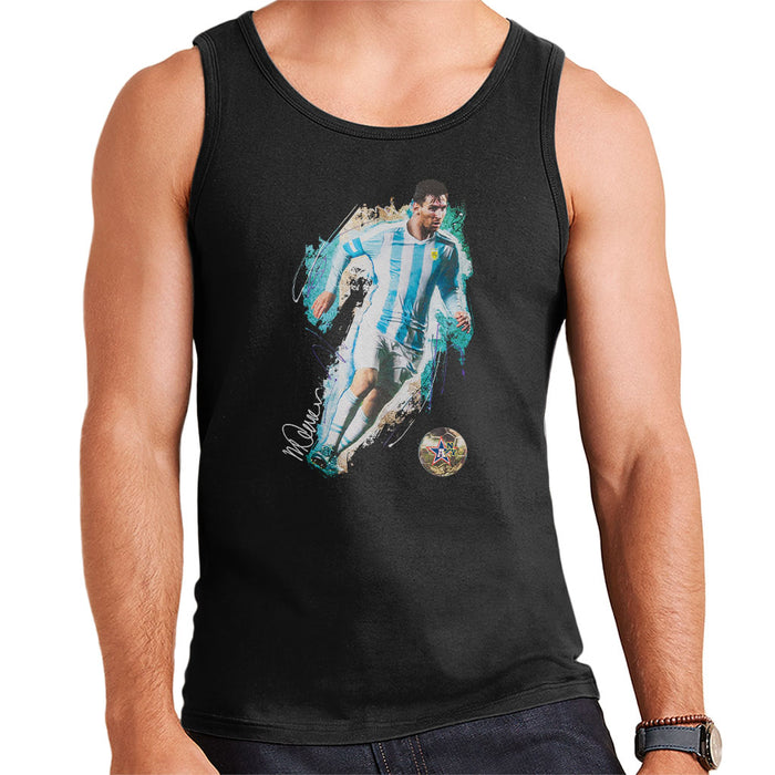 Sidney Maurer Original Portrait Of Lionel Messi Men's Vest