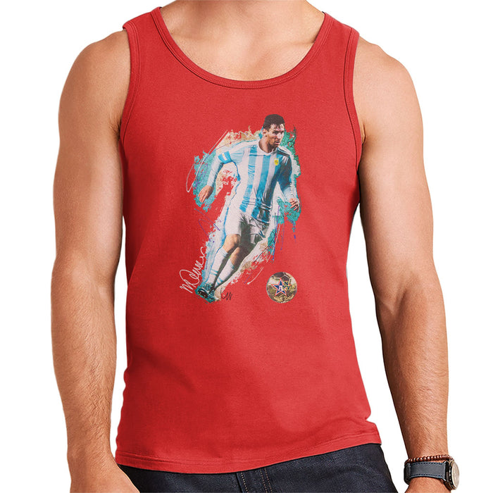 Sidney Maurer Original Portrait Of Lionel Messi Men's Vest