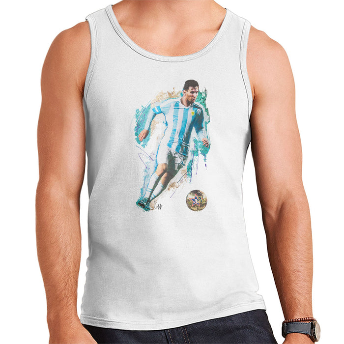Sidney Maurer Original Portrait Of Lionel Messi Men's Vest