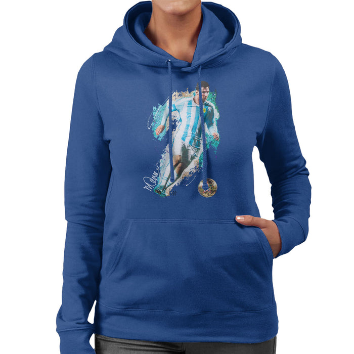 Sidney Maurer Original Portrait Of Lionel Messi Women's Hooded Sweatshirt