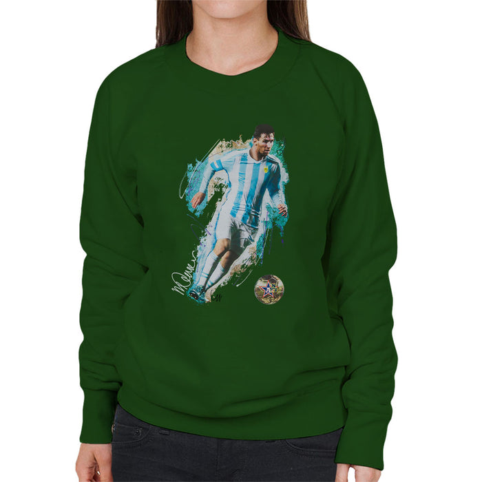 Sidney Maurer Original Portrait Of Lionel Messi Women's Sweatshirt