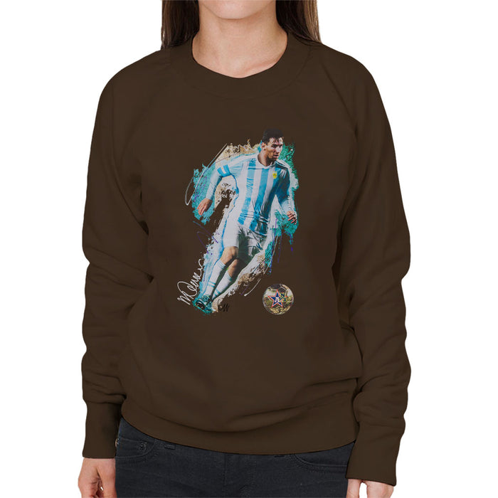 Sidney Maurer Original Portrait Of Lionel Messi Women's Sweatshirt