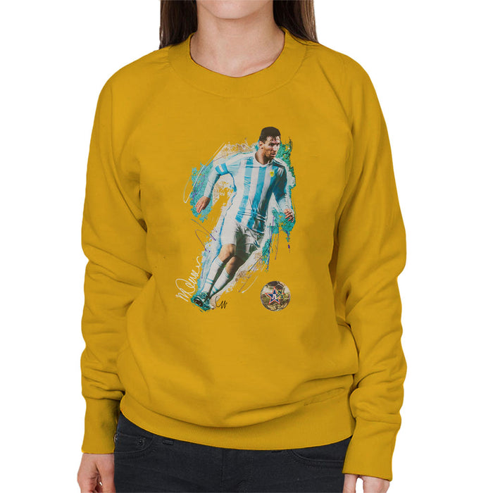 Sidney Maurer Original Portrait Of Lionel Messi Women's Sweatshirt