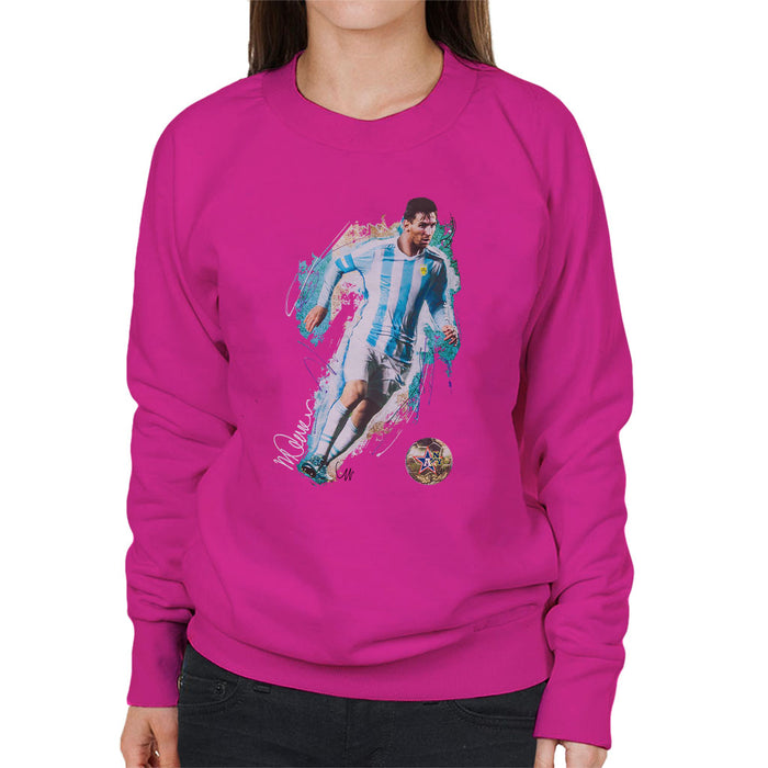 Sidney Maurer Original Portrait Of Lionel Messi Women's Sweatshirt