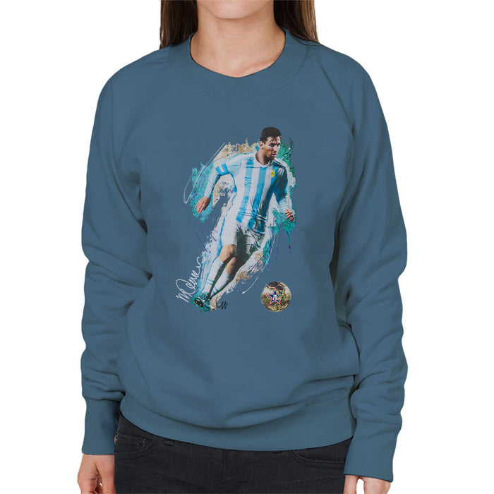 Sidney Maurer Original Portrait Of Lionel Messi Women's Sweatshirt