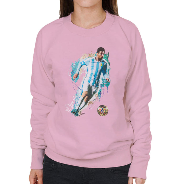Sidney Maurer Original Portrait Of Lionel Messi Women's Sweatshirt