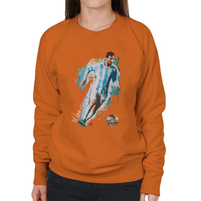 Sidney Maurer Original Portrait Of Lionel Messi Women's Sweatshirt