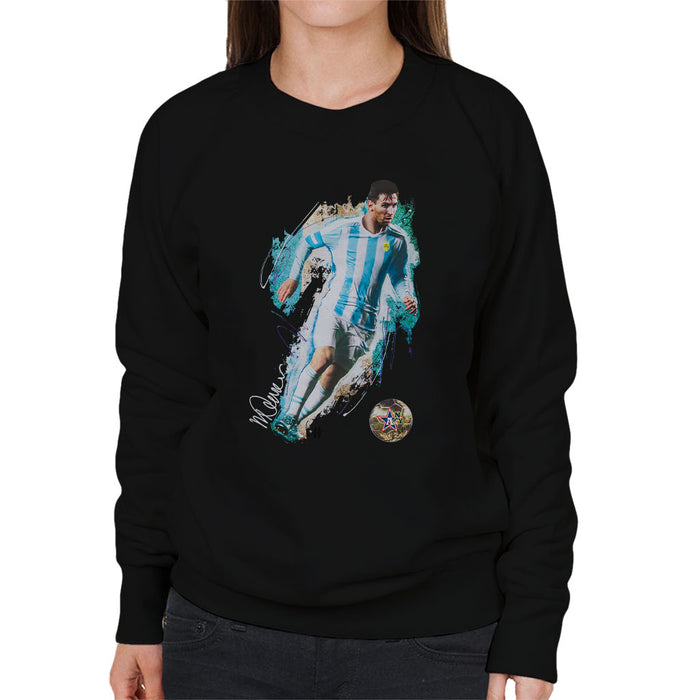 Sidney Maurer Original Portrait Of Lionel Messi Women's Sweatshirt