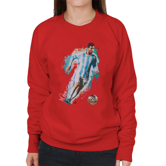 Sidney Maurer Original Portrait Of Lionel Messi Women's Sweatshirt
