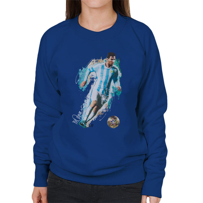 Sidney Maurer Original Portrait Of Lionel Messi Women's Sweatshirt