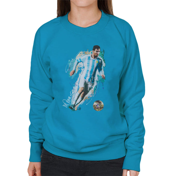 Sidney Maurer Original Portrait Of Lionel Messi Women's Sweatshirt
