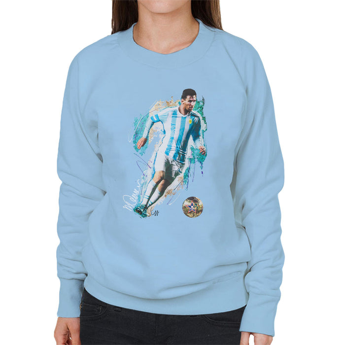 Sidney Maurer Original Portrait Of Lionel Messi Women's Sweatshirt