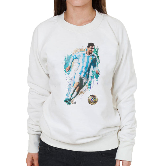Sidney Maurer Original Portrait Of Lionel Messi Women's Sweatshirt