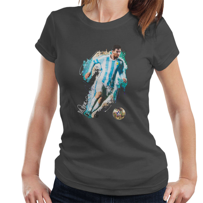 Sidney Maurer Original Portrait Of Lionel Messi Women's T-Shirt