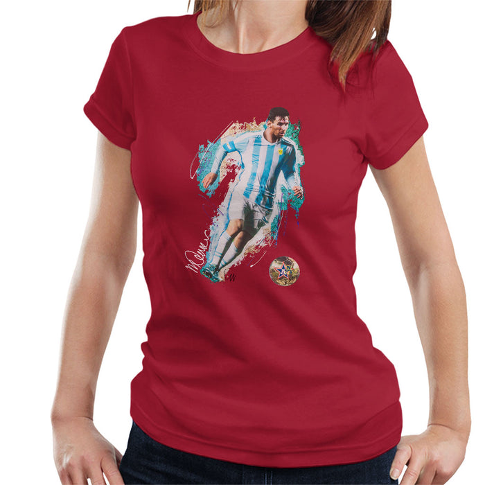 Sidney Maurer Original Portrait Of Lionel Messi Women's T-Shirt